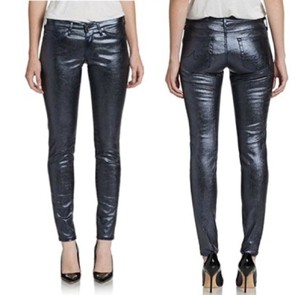 NWT AG Adriano Goldschmied The Silhouette Metallic Legging Jeans - Picture 1 of 13